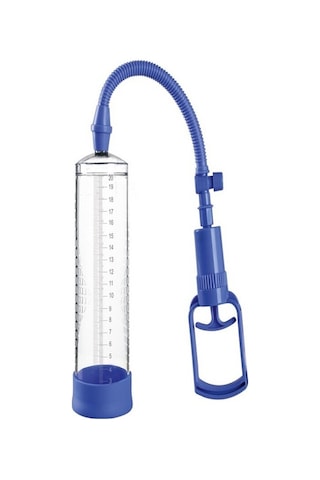 Erofoni Kaliteli Dayanıklı Mekanizma 20 Cm Tetikli Blue Penis Vakum Pompası