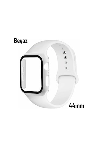 Ally Apple Uyumlu Watch 4-5-6 44 MM Silikon Kordon Kayış Ve Ekran Koruyu