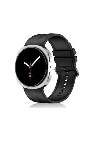Samsung Galaxy Watch 9 40mm Uyumlu Krd-159 22mm Silikon Kordon - Siyah