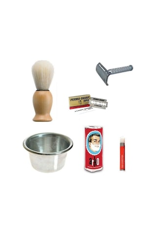 Köpük Tası Hediyeli 6 Parça Sakal Tıraş Seti