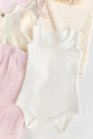 Müslin %100 Pamuklu 8 Li Kız Bebek Hastane Çıkışı Bebek Takımı Yeni Doğan Set