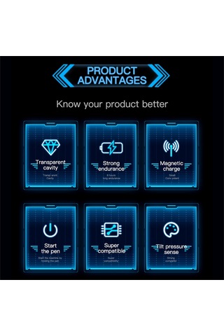 Yaozixa Transparan Uv Manyetik Şarjlı Kapasitif Kalem - Dokunmatik, 8 Saat Kullanim Süresi, İpad Uyumlu 2018 Ve Üstü