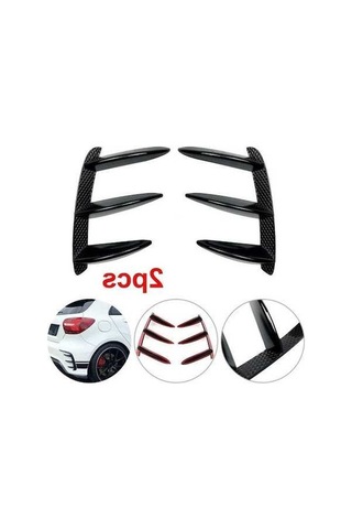 Novahub Mercedes Benz W176 A200/250/260/45 İçin Arka Tampon Spoiler Difüzör Kanalları Siyah 2 Adet