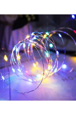 Ev Balkon Ve Parti İçin 3 Metre Pilli Renkli Peri Led Yılbaşı Süsü Işık Renkli