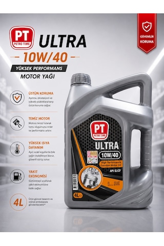 Petro Time Ultra 10W-40 Sentetik Motor Yağı 4 L