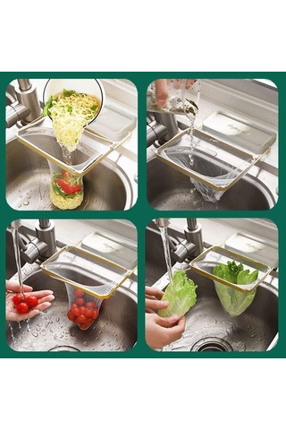 Katlanır Mutfak Lavabo Süzgeci Tıkanıklığa Son 50 Adet Tül Süzgeç Hediye Yeni Nesil Modern Süzgeç Beyaz - Çok Renkli