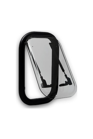 Babarvy 30x50cm Dikey 90 Amortisörlü Karavan Camı / Pencere Siyah