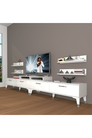 Decoraktiv Ekoflex 360r Slm Silver Tv Ünitesi Tv Sehpası Beyaz