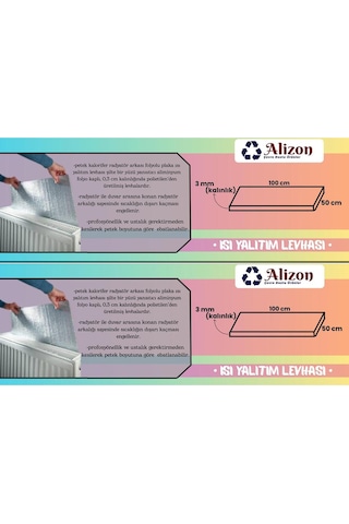 3 Mm Petek, Radyatör Arkası Folyo Plaka Kalorifer Soba Arkalığı Isı Yalıtım Levhası - 5 Ad