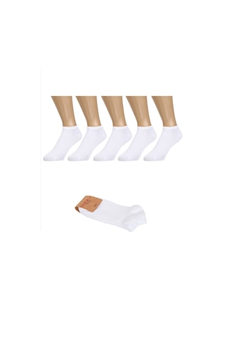 Ozzy Socks 5 Çift Dikişsiz Pamuklu Beyaz Unisex Patik Çorap Yazlık Dayanıklı Beyaz