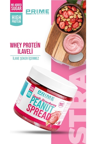 Prime Nutrition Smooth Strawberry Peanut Spread 350 Gram Çilekli Fıstık Kreması