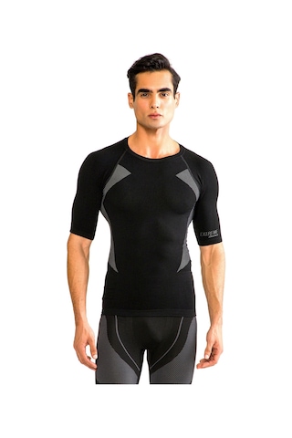 Thermoform Extreme Erkek Seamless Termal Kısa Kollu İçlik Seti Siyah Renkli