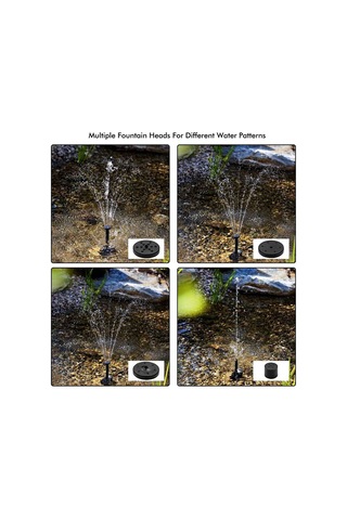 Fosenze Kare Siyah Abs Güneş Enerjili Fonten, 7v/1.2w Paneli İle 30-60cm Su Yüksekliği, 110x110mm Boyut