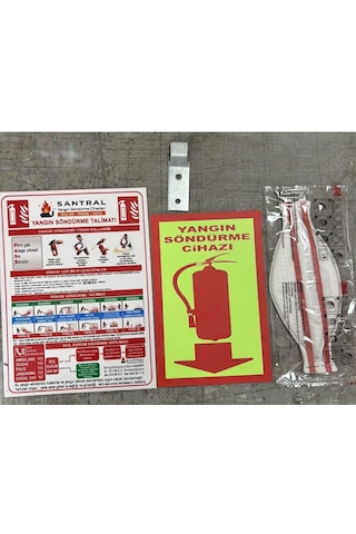 6 Kg Yangın Tüpü  Foam Köpüklü   Ysc Fosforlu Levha -talimat-asma Aparatı-3m Maske