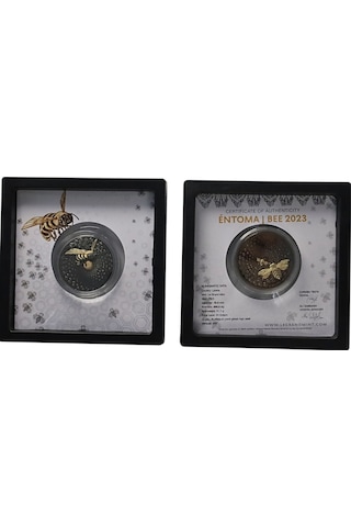 AgaKulche Parlak Arı 2023 Altın Kaplama Gümüş Sikke Coin