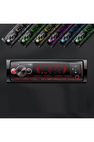 Exvol Araba Oto Teyp 7 Renk Çift Usb Sd Aux Bletooth Çift Amfi