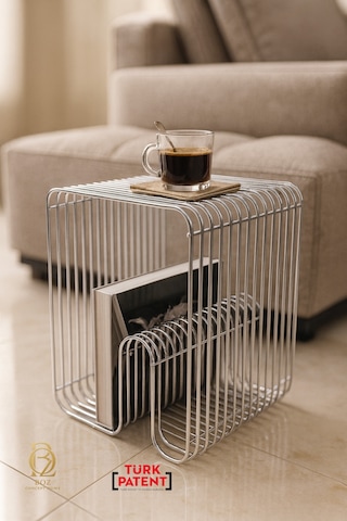 Paris Gümüş Tel Metal Tasarımlı Modern Paslanmaz Yan Sehpa, Dekoratif Metal Sehpa Gümüş Paris Gümüş Tel Metal Tasarımlı Modern Paslanmaz Yan Sehpa, Dekoratif Metal Sehpa Gümüş