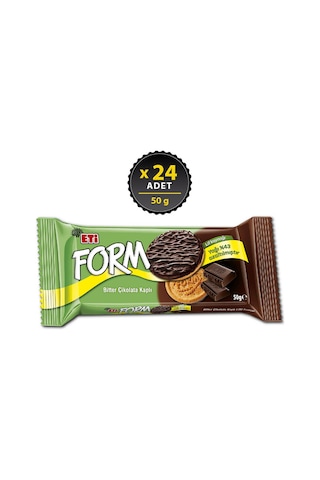 Eti Form Bitter Çikolata Kaplı Lifli Bisküvi 24 x 50 G
