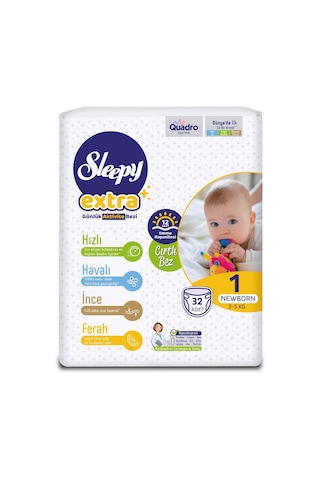 Sleepy Extra Günlük Aktivite Bezi 1 Numara Yenidoğan 32 Adet