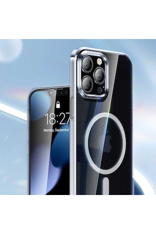 Benks Apple Uyumlu iPhone 13 Pro Max Kılıf Wireless Magnetik Benks Crystal Series With Magnetic Clear Kapak ZORE-219651