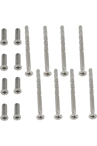 Vkemall Kapı Kolu Somun Seti M4 60mm Gümüş, 8 Adet Somun Ve 8 Adet M4 16mm Cilindir, 35-60mm Kalınlık Kapılar İçin