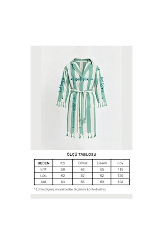 Erkek Striped Peştemal Bornoz %100 Pamuk Plaj Bornoz Siyah