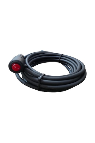 Araç Çakmaklık Uzatma Kablosu 12-24 Volt On/of Anahtarlı 16 Amper Yüksek Güç Çeken Cihazlara Özel 2 X1,5mm Ttr Bakır 5 Mt-siyah