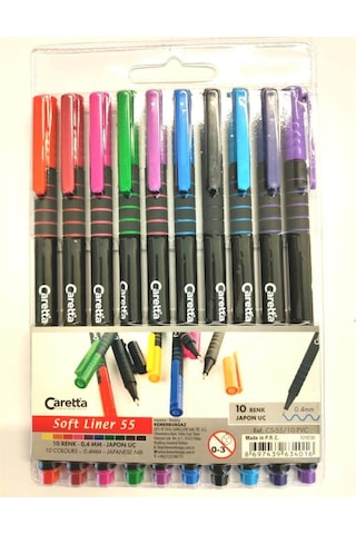 Caretta Soft Liner 55 PVC Keçelı Kalem 10'lu