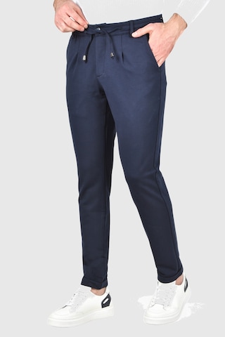 Deepsea Erkek Lacivert Beli Lastikli Slim Fit Likralı Duble Paça Penye Spor Pantolon 2502385 Lacivert