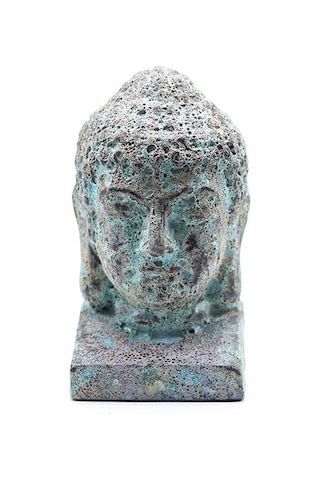Buddha Heykel Büst Turkuaz Küçük Boy