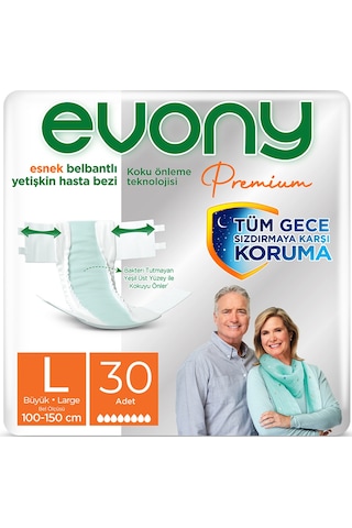 Evony Premium Belbantlı Yetişkin Hasta Bezi L 30'lu