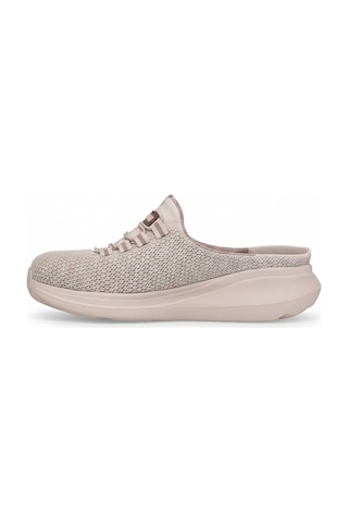 King Paolo D5109 Krakers Sabo Kadın Memory Foam Düz Sandalet Bej Bej
