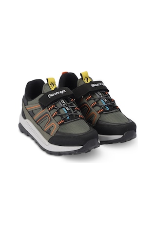 Slazenger KROSS KTN Çocuk Cırt Cırtlı Haki / Turuncu Günlük Spor Ayakkabısı