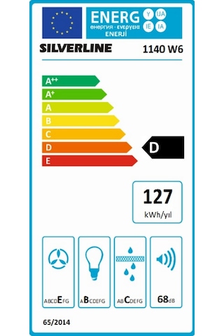 Silverline 1140 Crystal Line Sürgülü Aspiratör Siyah Inox