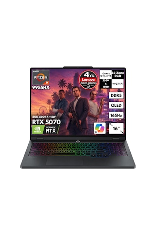 Lenovo Legion Pro 5 16AFR10 83F2001XTRHMF4 R9-9955HX 40 GB 1 TB SSD RTX5070 16" Free Dos Dizüstü Bilgisayar