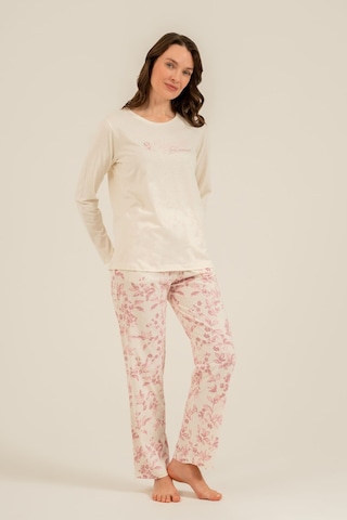 Arnetta Kadın Excuisite Flowers Krem Uzun Kol Pijama Takım Ar3743-s-v1 Ar3743-s-v1