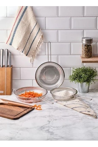 S/s Protools 21cm Saplı Süzgeç Metalik