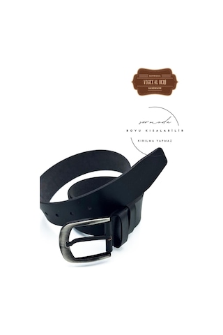 Sermoda 44 Mm Baskılı Kaliteli Vegetal Deri Erkek Kot Kemeri Siyah