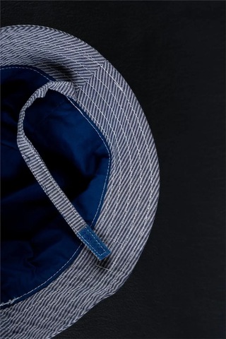 Kız Bebek Lacivert Beyaz Çizgili Losan Şapka Lacivert