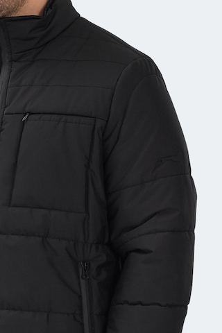 Slazenger Baldwıng Erkek Dik Yaka Fermuarlı Siyah Mont & Kaban Siyah