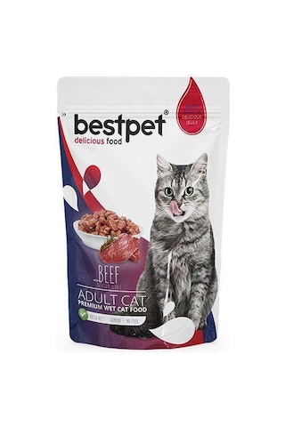 Bestpet Biftekli Jelly Pouch Yetişkin Kedi Yaş Maması 85 G