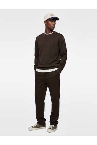Koton Pamuklu Regular Fit Uzun Kollu Bisiklet Yaka Basic Sweatshirt Kahverengi 6sam70055mk Kahverengi