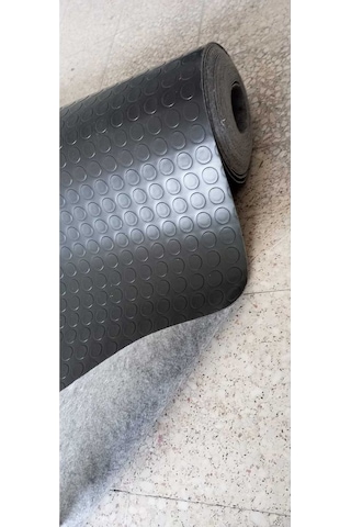 Para Desenli Muşamba 1 X 9 Metre Antrasit Keçeli Paralı Muşamba Z