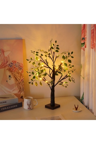 Youmex 60cm 24led Kahverengi Ağaç Işığı, Soğuk Beyaz, Özellikli Tabanlı, Ev Dekorasyonu, Noel Partisi, Odalar İçin Led Aydınlatma Diğer