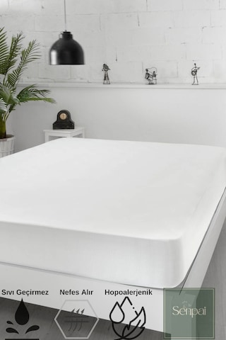 Micro-fitted %100 Sıvı Su Geçirmez Tek-çift Kişilik Full Kenar Çarşaf Yatak Alezi Koruyucu Çocuk Beyaz