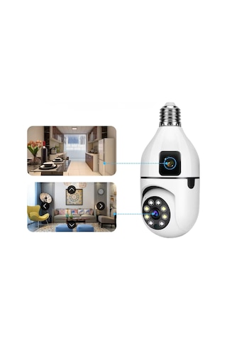 Okam Pro O-kam-4046e Çift Lensli 360 Wifi Akıllı Ampul Kamera 2mp+2mp