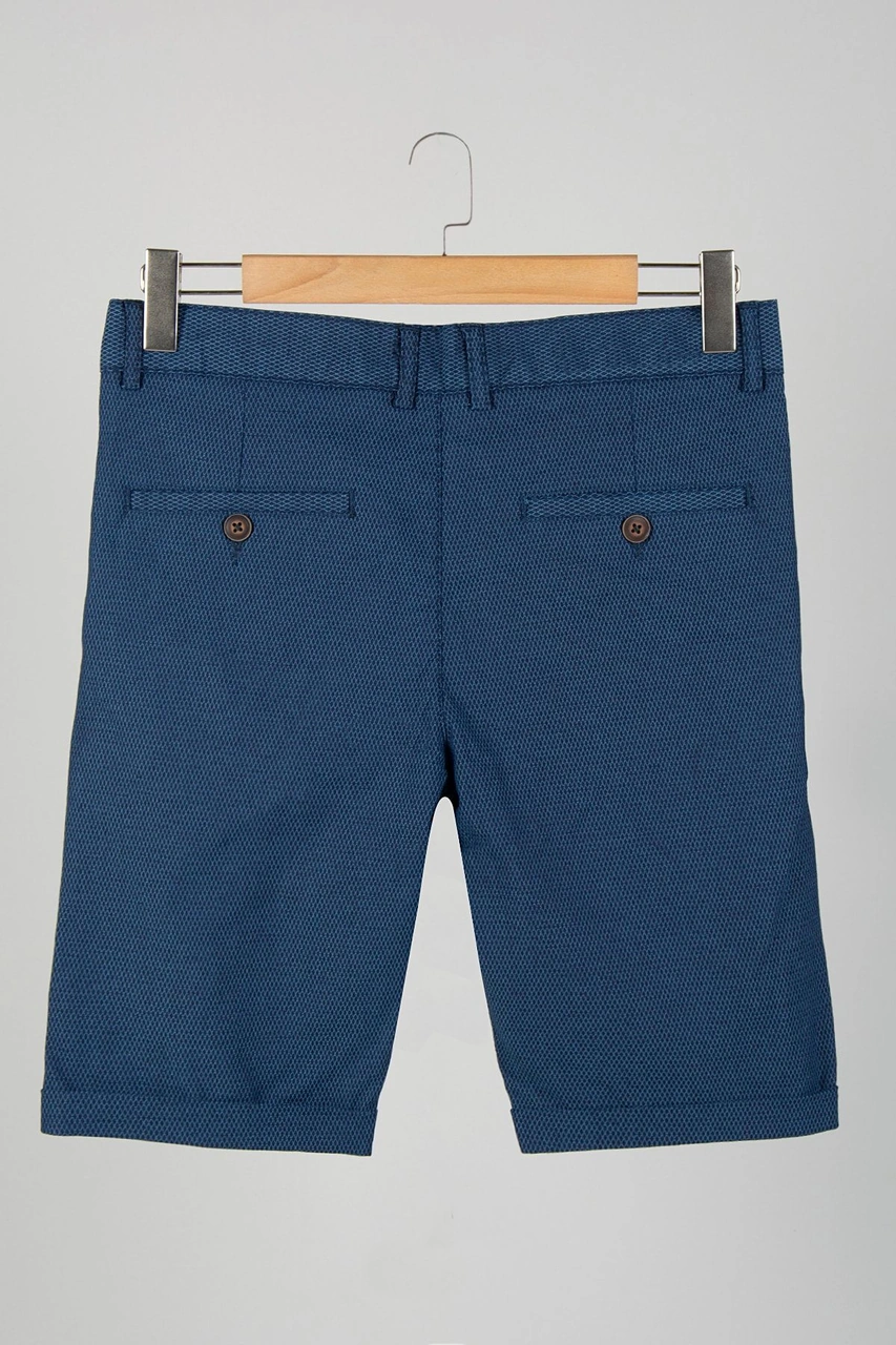 Veaven Erkek Lacivert Slim Fit Keten Şort Vavn9y-2200196-5 Lacivert