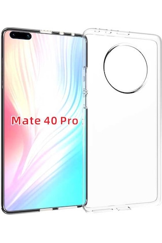 Huawei Mate 40 Pro Kılıf Zore Süper Silikon Kapak Renksiz