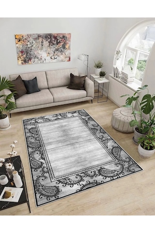 Dijidekor Işıltı Koleksiyonu Model8 Süngerli Dijital Baskılı Saçaksız Mutfak Halısı Yolluk