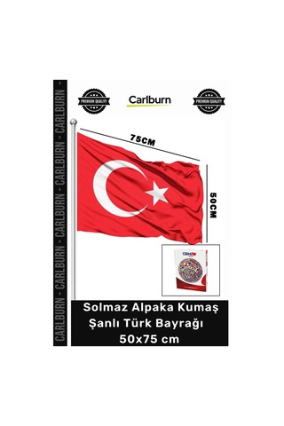 Şanlıbayrak Kaliteli Dış Mekan Solmaz 50x75 Cm Alpaka Kumaş Ay Yıldızlı Şanlı Türk Bayrağı 1